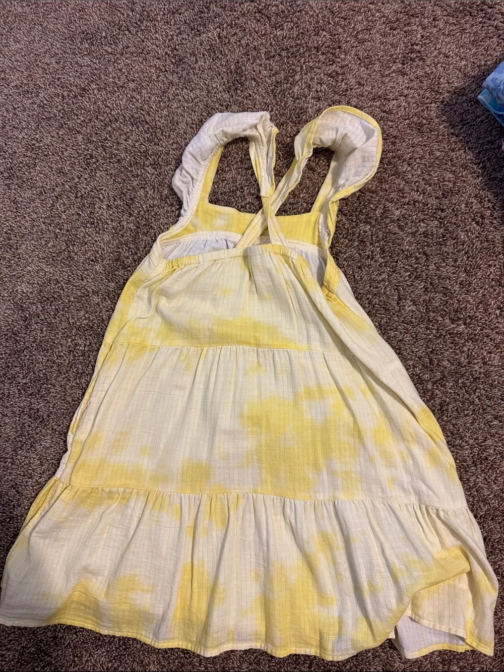 Cat & Jack Yellow Tie-Dye Sundress with Ruffle Straps